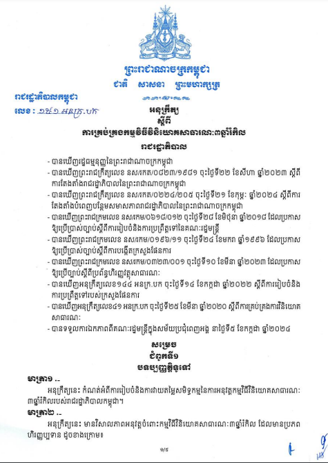 អនុក្រឹត្យលេខ ១៥១ សហវ.អនក្រ.បក ស្តីពី ការគ្រប់គ្រងកម្មវិធីវិនិយោគសាធារណៈ ៣ ឆ្នាំរំកិល